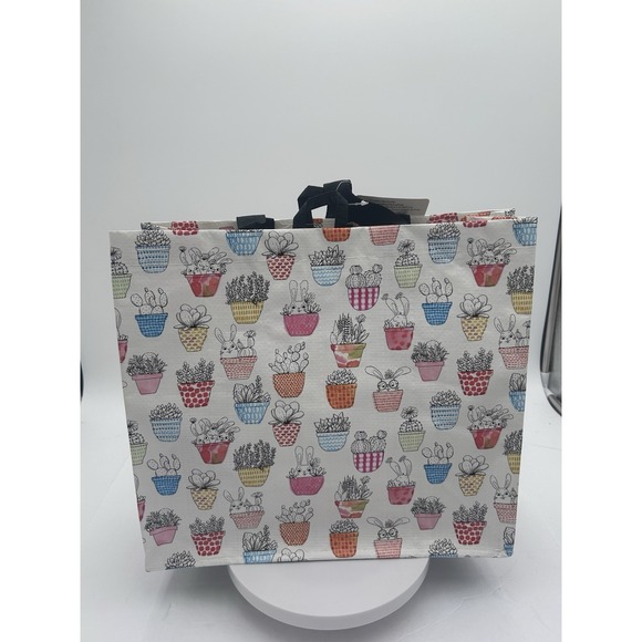 Easter Spring Bunny Rabbits Basket Flowers Gift Reusable MainStreet Tote Bag New - Picture 12 of 13
